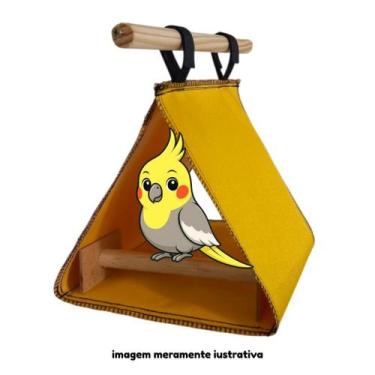 Imagem de Cabana Toquinha Suspensa com Poleiro para Aves Calopsitas ou Roedores 