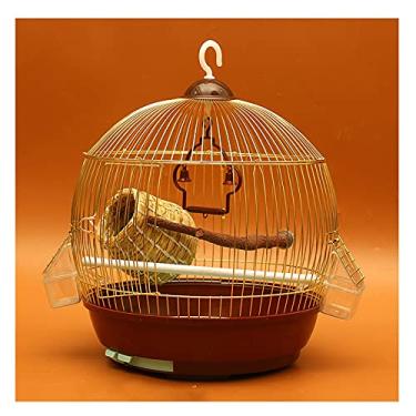 Imagem de Gaiola de pássaro papagaio de metal gaiola de pássaro grande aço inoxidável galvanizado estorninho Myna Xuanfeng peônia ferro papagaio gaiola ninho de pássaro (cor: C)