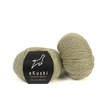 Imagem de eKushi - 100% lã de fio de alpaca para bebês – Feito no Peru – Conjunto de 2 novelos (100 g, 3,5 onças) em mais de 40 cores, celestial macio e perfeito para tricô e crochê (amarelo – melange)