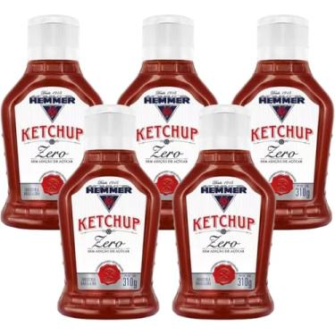 Imagem de Ketchup Tradicional Zero Adição Açúcar 310g Hemmer (5 X 310g)