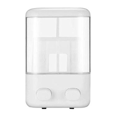 Imagem de FTOQWZXV Dispensador de sabonete líquido manual de plástico para cozinha, banheiro, montado na parede, dispensador de sabonete, recipientes de líquido para xampu, sabonete, sabonete para as mãos