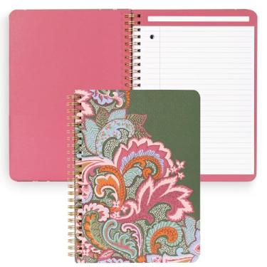 Imagem de Vera Bradley Mini Spiral Notebook, College Ruled Paper, 8.25" x 6.25" with Pocket and 160 Lined Pages (Leaf Me Not Paisley)