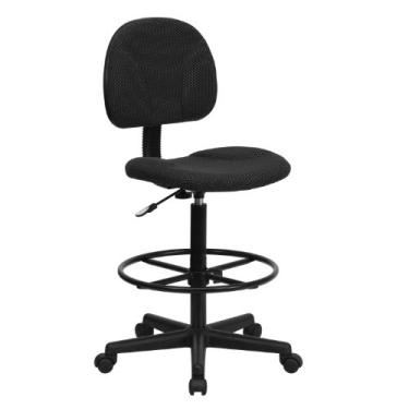 Imagem de Flash Furniture BT-659-BLK-GG Cadeira de desenho em tecido preto (cilindros: 22,5" a 27" A ou 66"-77" A)