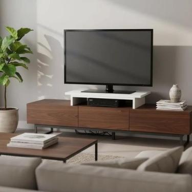 Imagem de Suporte de Mesa Giratório 360 com Nicho para TV Branco - Formalivre
