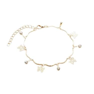 Imagem de Pulseira feminina banhada a ouro 18K, design elegante - esta joia é adequada para presentear ou usar no dia a dia (21 cm) (Não aplicável)