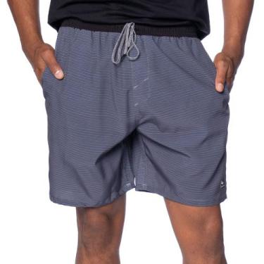 Imagem de Short Masculino Nicoboco Estampa Listrada Cinza Escuro/preto, Cinza es