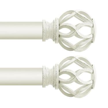 Imagem de Barra de cortina TVWOO White Decorative Farmhouse, pacote com 2 unidad