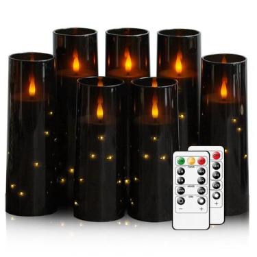 Imagem de Conjunto de 7 velas LAMP Sasigeiaa Flameless LED Pillar com controle r