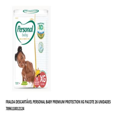 Imagem de FRALDA DESCARTÁVEL PERSONAL BABY PREMIUM PROTECTION XG 11,5 A 15KG PACOTE 26 UNIDADES