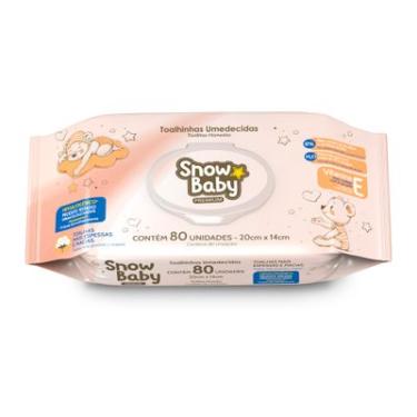 Imagem de TOALHA UMEDECIDA INFANTIL MACIA E ESPESSA COM VITAMINA E SNOW BABY PREMIUM PACOTE 80 UNIDADES