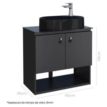Imagem de Gabinete Toucador Em Aço Baru Preto - P102858 - Cozimax Toucador Aco Baru Preto - P102858 - Cozimax