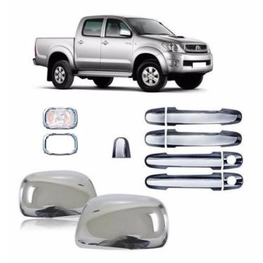 Imagem de Kit Aplique Cromado Maçaneta Retrovisor Moldura Pisca Hilux 2005 à 2011