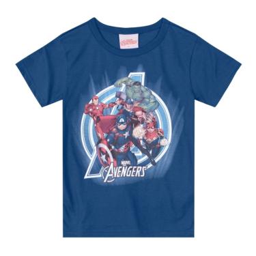 Imagem de Camiseta Infantil Vingadores Azul Menino - Brandili