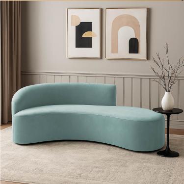 Imagem de Sofá 4 Lugares Orgânico 220 cm Morgan Veludo/Cotelê Menta D03 - D'Rossi