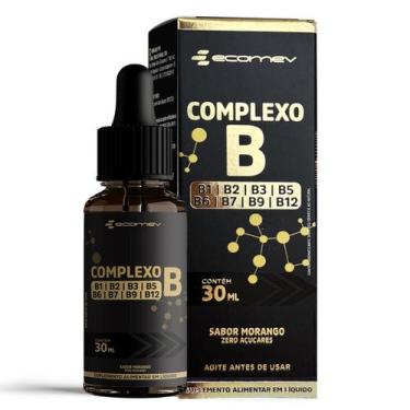 Imagem de Complexo B em Gotas Sublingual Vegano Sabor Morango 30ml Ecomev