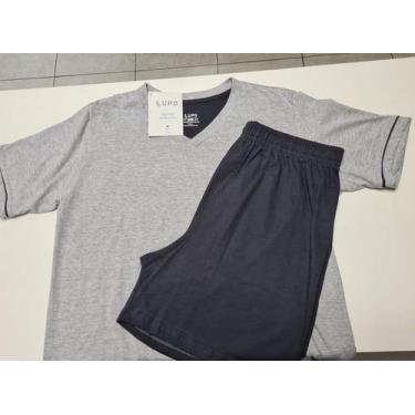 Imagem de Pijama Masculino Curto Adulto Lupo 28000 Shorts Algodão., P, Chumbo