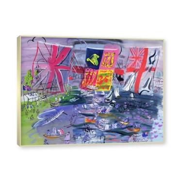 Imagem de Moldura de champanhe. Raoul Dufy Prints, (The Regatta 5), pôster de viagem vintage, arte impressionista, imagem de arte de parede em tela para decoração de casa. 30 x 40 cm-11,8 x 15,7 pol