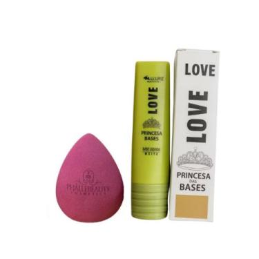 Imagem de Kit Base Max Love Princesa Das Bases Cor 205+ Esponja de Maquiagem