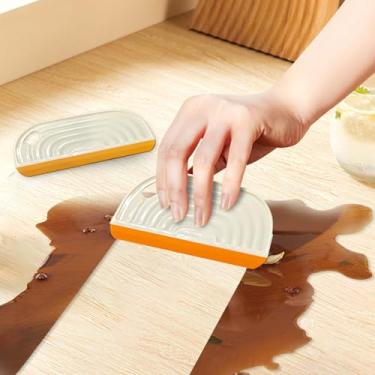 Imagem de 2 peças de rodo de mão para uso doméstico, raspador de limpeza de silicone tamanho mini para limpar espelho azulejo de vidro banheiro bancada de cozinha, raspador de limpador de água simples com