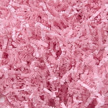 Imagem de Wowxyz Papel cortado enrugado de 500 g, papel desfiado rosa para cestas de presente - Enchimento de saco de caixa de presente - Recheio de confetes para aniversário, embalagem de presente de férias