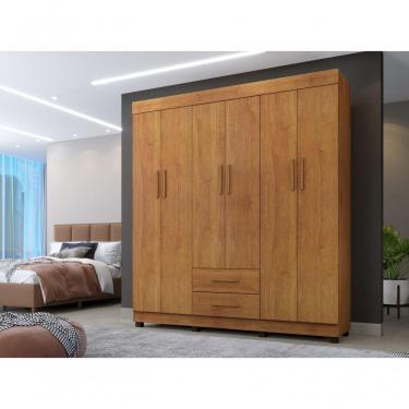 Imagem de Roupeiro Copacabana New 6 Portas 2 Gavetas Benetil Cor:cinamomo