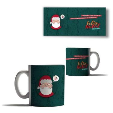 Imagem de Caneca Porcelana Feliz Natal Papai Noel Boneco Neve Arvore 1 - Enjoy S