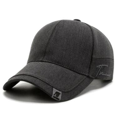 Imagem de Boné De Algodão Masculino Classico Design Básico Ajustavel Cinza Escuro