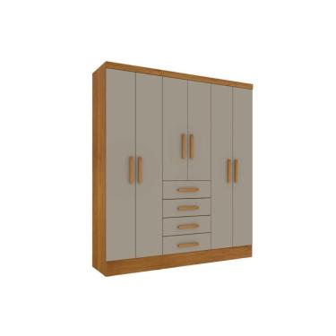 Imagem de Guarda Roupa 6 Portas Arizona C- E 4 Gavetas Cinamomo-off White - Tcil Móveis