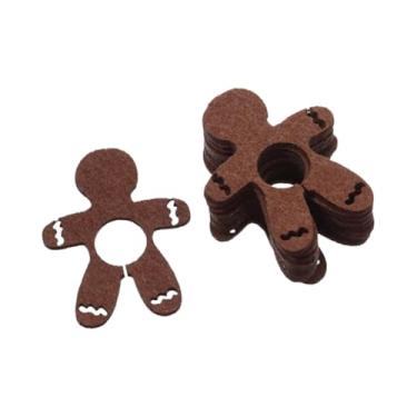 Imagem de Pingentes de vinho de Natal - 10 peças de anéis decorativos de feltro para taças de vinho, marcadores de bebida para enfeites de festa de Natal