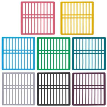 Imagem de BENECREAT Régua de arte de diamante quadrado de 8 cores, ferramenta de alinhamento de broca de ponto de diamante acrílico, fileira dupla de 10 x 10 cm com réguas de pintura de diamante de grade para