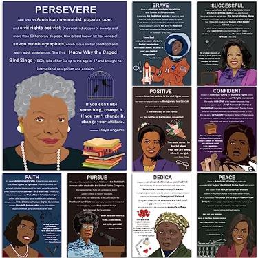 Imagem de OBUSATT 9 peças pôsteres de história negra mulheres negras citação inspiradora pôsteres de arte de parede para ensino médio e médio biblioteca de sala de aula de história ou estudos sociais decorações