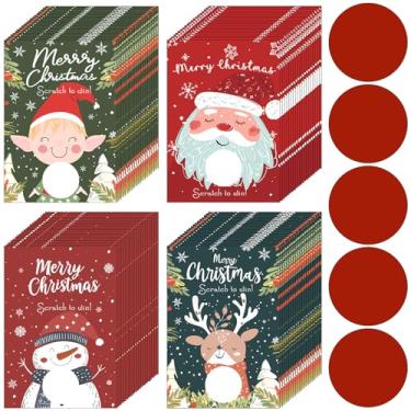Imagem de Marspark 120 peças de cartão de raspadinha de Natal em branco com padrão de Natal e inverno para pequenas empresas, restaurantes, sorteios festivos, suprimentos de bilhetes (boneco de neve, Papai Noel