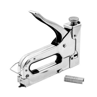 Imagem de Grampeador manual, em metal, com ajuste de pressao, para grampos tipo 