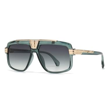 Imagem de Óculos de sol clássicos, óculos de sol chamativos, verde militar, BH01