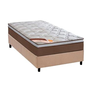 Imagem de Cama Box Solteiro: Colchão Molas Castor Pocket Revolution + Base Crc Suede Clean(88X188)