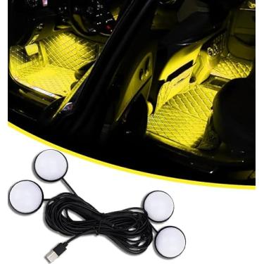 Imagem de Luzes LED para interior de carro, acessórios de carro, kit de luz neon ambiente automotivo com porta USB, presentes para homens e mulheres, luzes decorativas 4 em 1 para carro, jardim, casa, festa