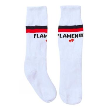 Imagem de Meião Infantil Campo Flamengo Oficial - Revedor, M, Branco