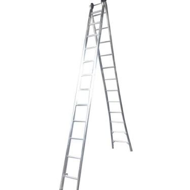 Imagem de Escada Extensiva 4 Formas Utilização 2x12 Degraus Alumínio Suporta 120