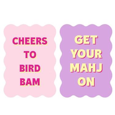 Imagem de Soulchen 2 Pcs Mahjong Tile Mixer Shufflers for Mixing and Shuffling Tiles Plastic Mahjong Accessories Gifts for Lovers Games Decorative Printed Design (Pink & Purple Style)