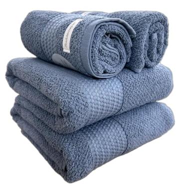 Imagem de Jogo De Banho Gigante Buddemeyer Amare Extra Soft 100% Algodão Toalha Banhão Alta Absorção Macia Grande 4 Peças (Azul 1679)