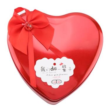 Imagem de Caixa de presente em forma de coração vermelho com mensagem I Love You, flores artificiais de sabão de rosa e ursinho de pelúcia para dia dos namorados, casamento ou aniversário