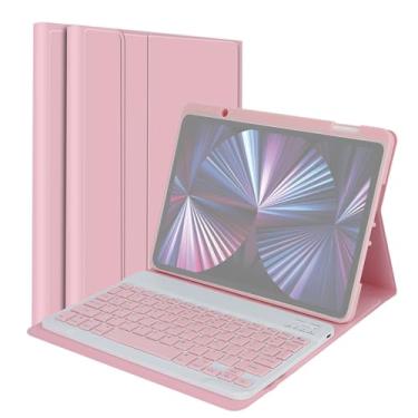 Imagem de Teclado USB sem fio BT com capa protetora de couro PU para tablet compatível com Air 4 10,9 pol./Air5 10,9 pol./Pro 11 pol. (2018)/11 pol. (2020)/11 pol.