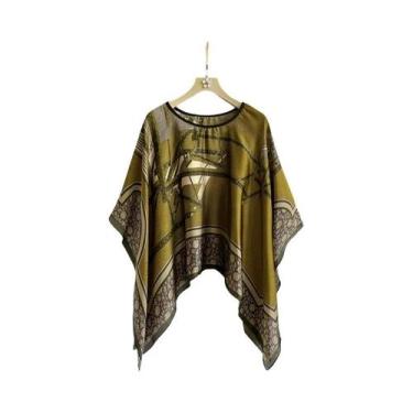 Imagem de Pashmina De Seda Feminina De 110cm, Estampa De Moda De Verão, Protetor