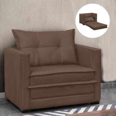 Imagem de Poltrona Cama Retrátil Solteiro Milenni Veludo Marrom B03 - D'rossi