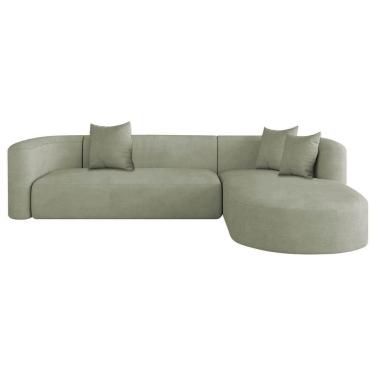 Imagem de Sofá Modular Celinne Luxuoso Sala De Estar Decoração Luxo 265cm Bouclé Verde Oliva