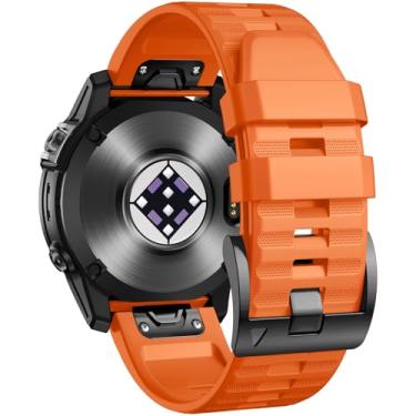 Imagem de GEAK Pulseira de relógio Garmin Fenix 8 de 47 mm, Quickfit de 22 mm de substituição para Garmin Fenix 7/Fenix 6 Pro/7 Pro/Fenix 5/Fenix 5 Plus, pulseira de silicone macio para relógio Forerunner
