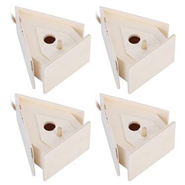 Imagem de Casa de Pássaros de Madeira Ninhos Gaiola Ornamento Artesanato Mini Pássaros Pendurados Decoração Jardim Pátio