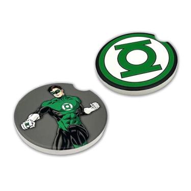 Imagem de Elektroplate Porta-copos de cerâmica para automóveis DC Comics The Green Lantern Action & Symbol (6,6 cm de diâmetro) | Ajuste universal para carros, caminhões, SUVs e mais | Absorvente antiderrapante