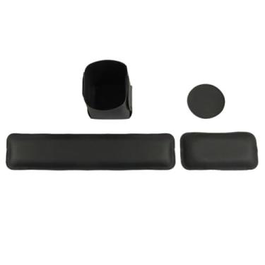 Imagem de Kit (4peças) Apoio Mousepad + Apoio Punho De Teclado Home Office+Porta Caneta+Porta Copo(PRETO)