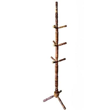 Imagem de Cabideiro De ChãO – Cabide De Madeira | Concebido Para Organizar Roupas, Bolsas E ChapéUs(Rajado)